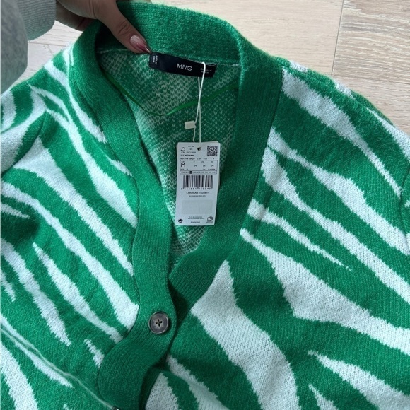 Mango Wool Blend Animal Print Oversized Cardigan - Picture 3 of 5